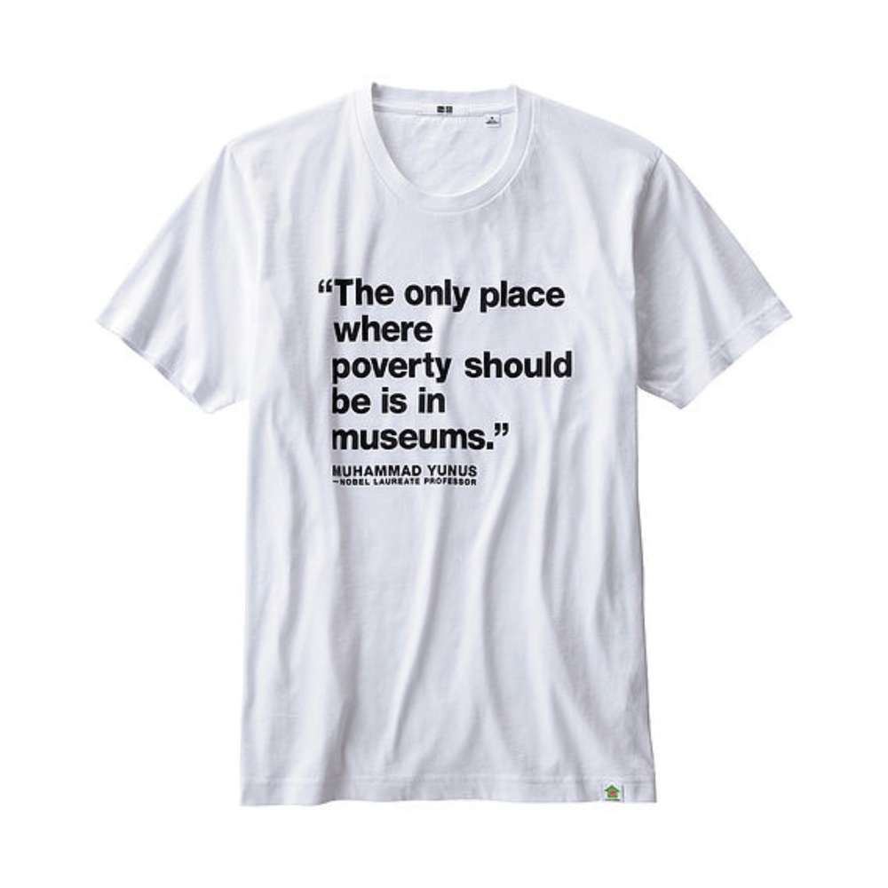 UNIQLO Grameen Graphic Quote T-shirt - Size XS